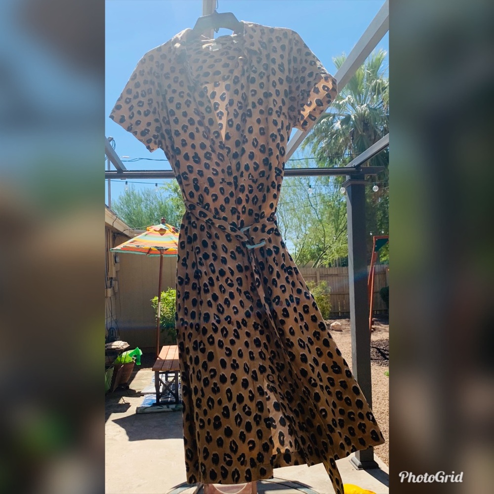 A new day leopard print belted dress